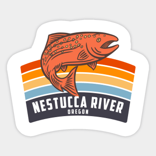 Nestucca River Oregon Salmon Fishing Graphic Sticker